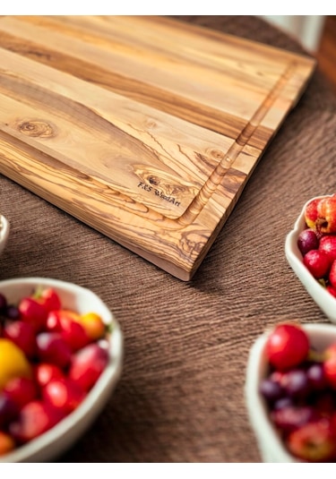 Zeytin Ağacı 40x27,5 Cm Oluklu Özel Kenar, Şef Tahtası