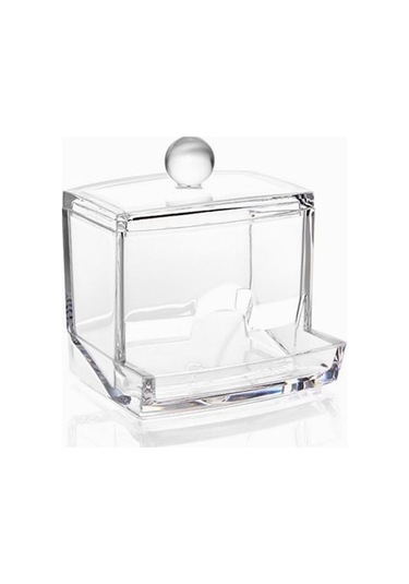 Şeffaf Plastik Kulak Çubuğu Ve Takı Saklama Kutusu 90x80x80mm Şeffaf Şeffaf