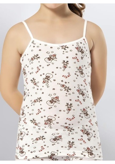 Kota 3405 Kız Çocuk Renkli Desenli İp Askılı Atlet 6 Adet 001