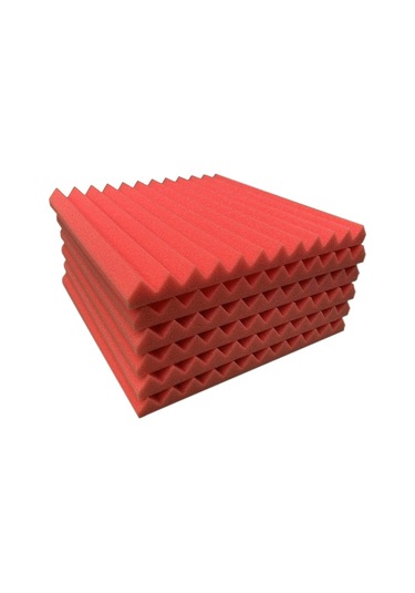 Sones Adet / Paket 30x30x2.5cm Üçgen Oluk Stili Kayıt Stüdyosu Davul Video Odası Ses Yalıtım Levhası Susturucu Pamuk Kırmızı Diğer