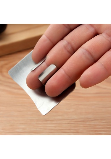 Monyee 304 Paslanmaz Çelik Mutfak Parmak Koruyucu, Kesme Ve Dilimleme İçin Güvenli El Koruyucu Aracı - Gümüş Diğer
