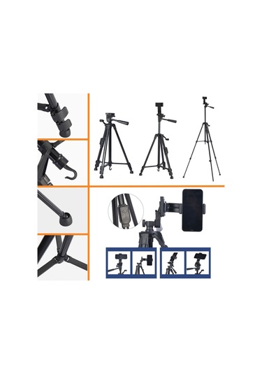 Zmc Bilişim Telefon Ve Fotoğraf Makinası Takılabilen Bluetooth Kumandalı 146 Cm Tripod