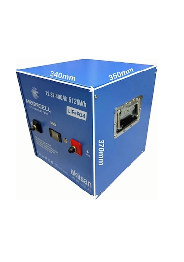 Megacell 12.8v 400ah Lifepo4 Lityum Akü Dik Kasa Bluetoothlu