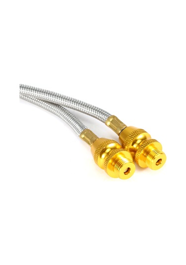 Jeehugo Kamp Ocağı İki Yönlü Bağlantı Hortumu - 70cm Gümüş Metal Esnek, Leakproof Dış Mekan Pişirme, Plat Tank Uyumlu Çok Renkli