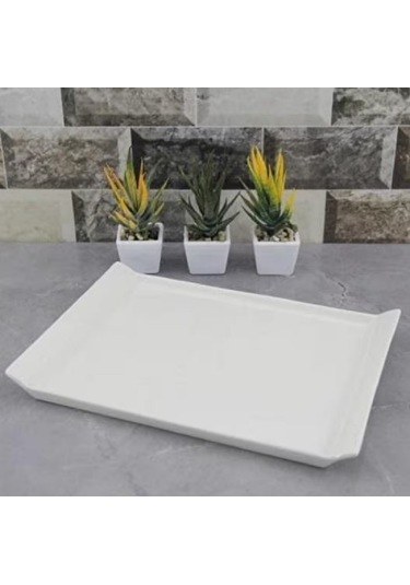 Acar 8073 Porselen Beyaz Kayık Tabak 31 Cm 1 Adet