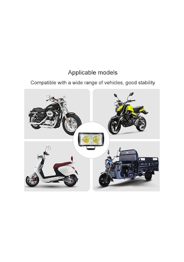 Motosiklet Led Spot Harici Mini Lens Yüksek Parlaklık Flaş Far Sürüş Sis Lambaları 2 Lens