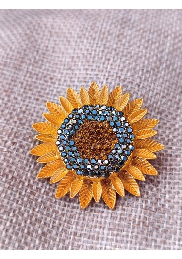 Villovatik Büyük Ayçiçeği Broş 189765734 Turuncu