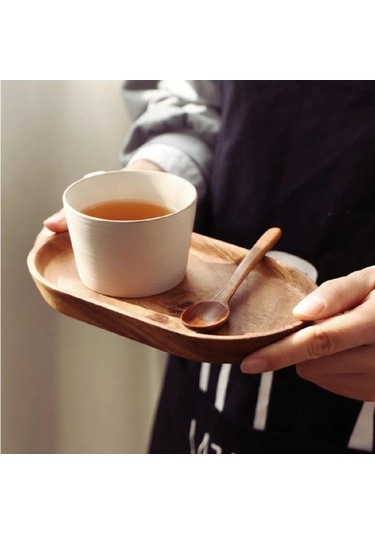 Açık Kahverengi Wıkhostar Ahşap Tatlı Tabağı Sofra Masif Ahşap Yuvarlak Tatlı Tabağı Japon Tarzı Ahşap Tepsi Tabak 56639533