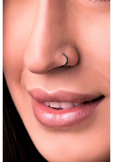 Chavin Çelik Deliksiz Halka Burun Hızma Geçirme Piercing Ev26sy Siyah