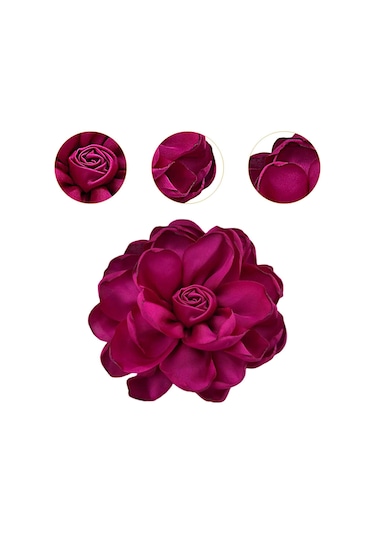 Homyl Anne, Nedime, Düğün İçin Giysilere Uygun Çiçek Broş Kırmızı