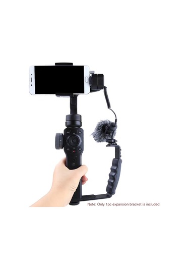 Geeksen "l Şekilli El Tipi Gimbal Aksesuarı - 2 Hot Shoe Yuvalı, Mikrofon Ve Işık İçin Djı Osmo Uyumlu"