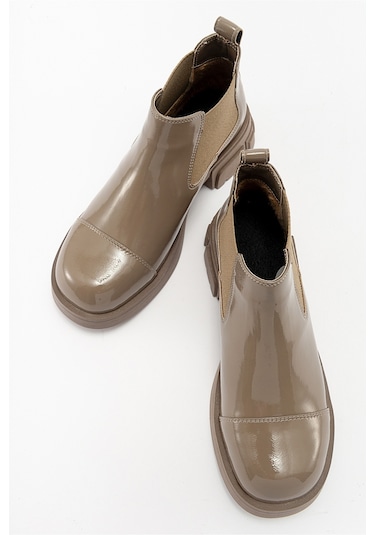 Luvishoes Cafune Koyu Bej Rugan Kadın Bot Koyu Bej