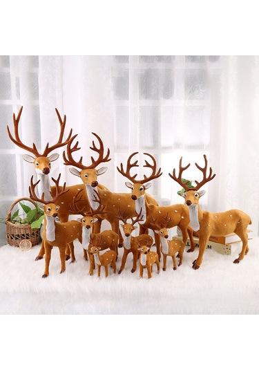 Geeksen Sarı Renkli Mini Geyik Figürü Noel Ağaçları İçin Dekoratif Süs