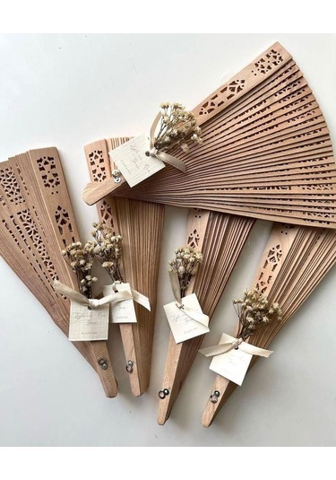 Kişiye Özel Yelpaze Hediyelik Etiketli &kurdeleli Sunum 25adet