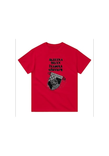 Göztepe Alayına İsyan Kısa Kollu Bisiklet Yaka T-shirt KIrmızı