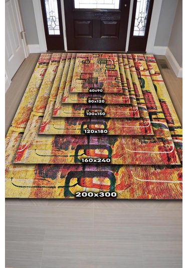 Homshtag Pastel Boho Çok Renkli Mutfak Halısı Soyut Salon Halısı Çok Renkli