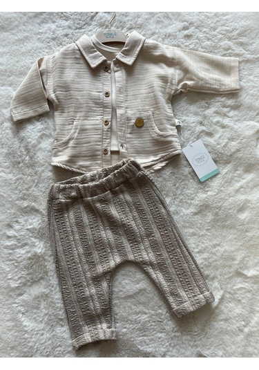 Slow Time 3 Lü Takım Bej