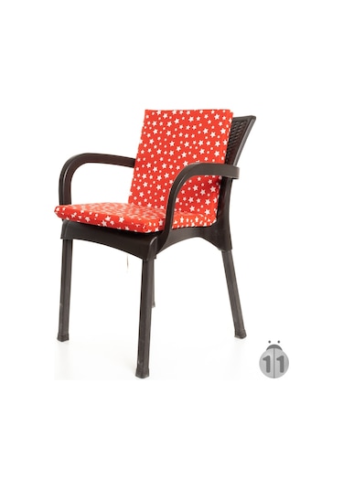 Mer-Tim Kırmızı Yıldız Desenli Sandalye Minderi 1 Adet