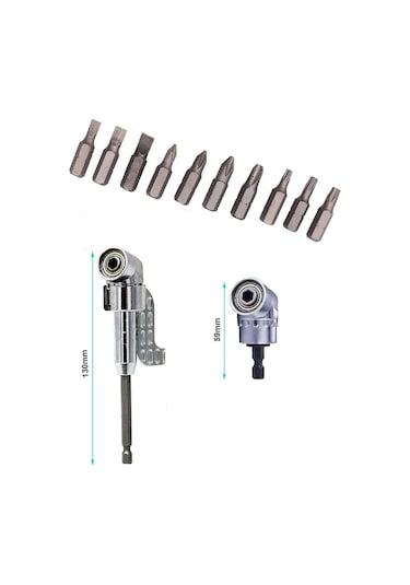 12 Parça 1/4'' Bits Uç ve Köşe Vidalama Adaptörü Seti