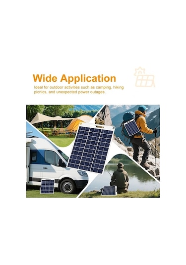 Trendooze 10w Usb Şarj İstasyonlu & 2 Çıkışlı Solar Panel - Taşınabilir Solar Jeneratör, 5v/12v/24v Uyumlu, Sunshine022 Model,