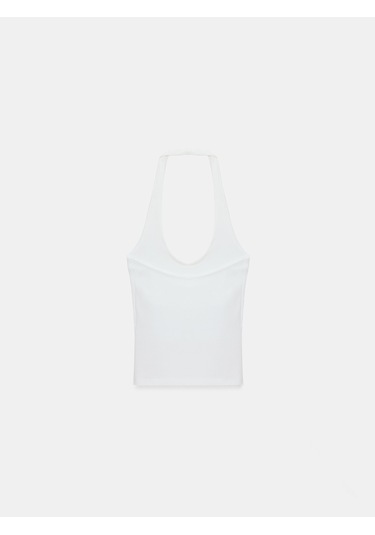 Dilvin 21052 Halter Yaka Top-ekru Ekru
