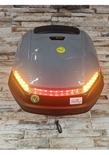 Motosiklet Arka Çanta 33lt Işıklı Stop Sağ Sol Sinyal Nardo Gri