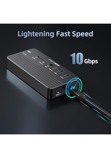 Acasis CM073S 10in1 USB,HDMI,PD100W,LAN,Type-C Dock+Disk Kutu