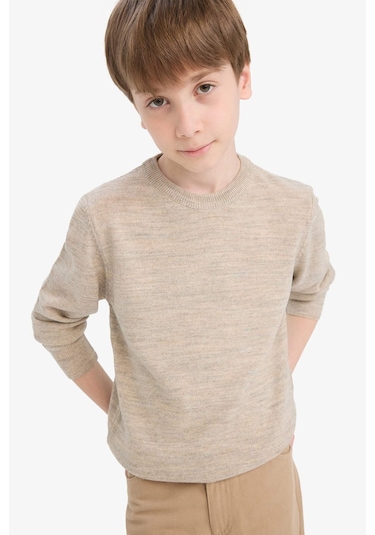 Defacto Erkek Çocuk Bisiklet Yaka Triko Kazak A4992a825wnbg50 Bej
