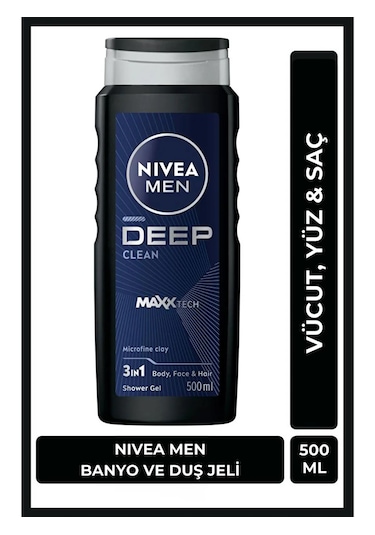 Nivea Men Deep Dimension Clean Erkek Duş Jeli 500 ML
