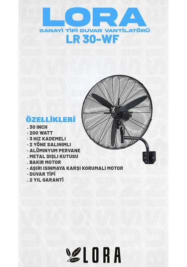 Lora 30 İnç Duvar Tipi Sanayi Vantilatör