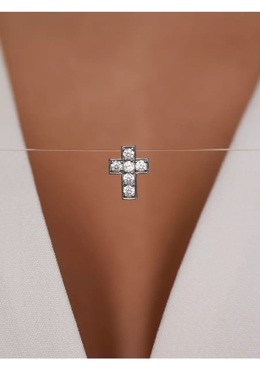 Marıola 925 Ayar Misina İle Görünmez Gümüş Kolye 71654878 Gri