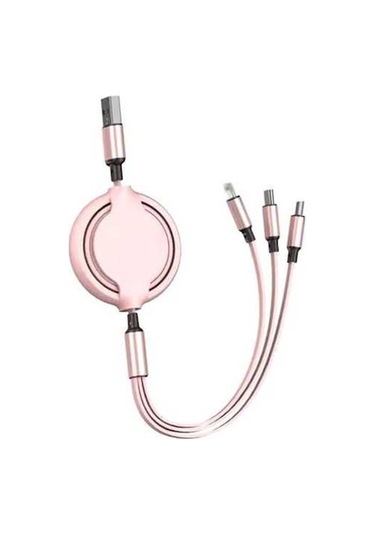 Willowhaven 3'lü Kollu Hızlı Şarj Kablosu - Sıvı Silikon, Genişletilebilir, Universal Renkli