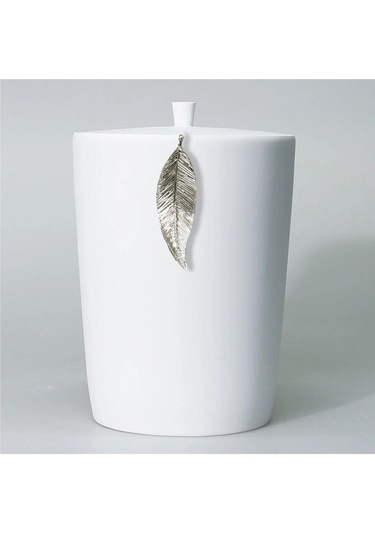 Selim Dekor Leaf Banyo Seti Beyaz-gümüş Beyaz