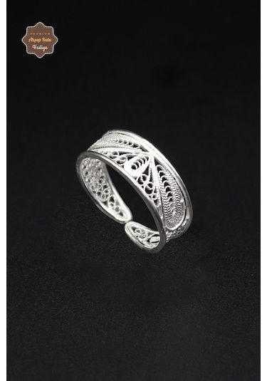 Çiçek Alyans Model El İşçiliği 925 Ayar Gümüş Telkari Kadın Yüzük 201023969 Gümüş