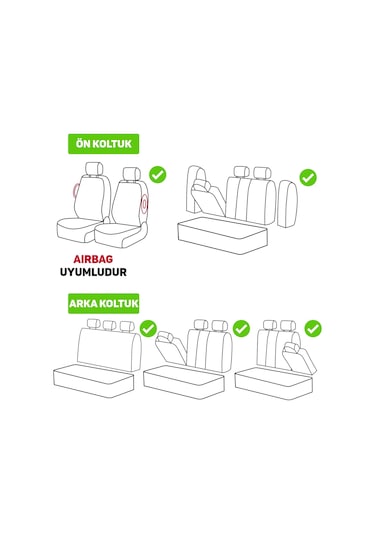Minderland Fa Serisi - Volkswagen Amarok İle Uyumlu Koltuk Kılıfı, Deri / Bej