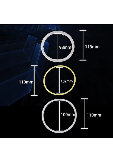 Sarı-110mm-ym E-parlak 2 Adet 1 Çift Işık Halkası Cob 60mm 70mm 80mm 90mm 100mm 110mm 120mm Kapaklı 9-30v Araba Far M