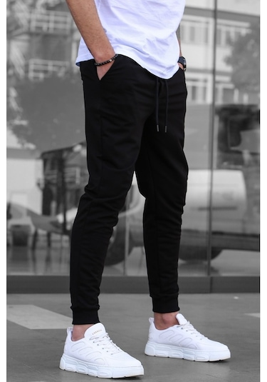 Madmext Siyah Paçası Lastikli Erkek Eşofman 4821 Siyah