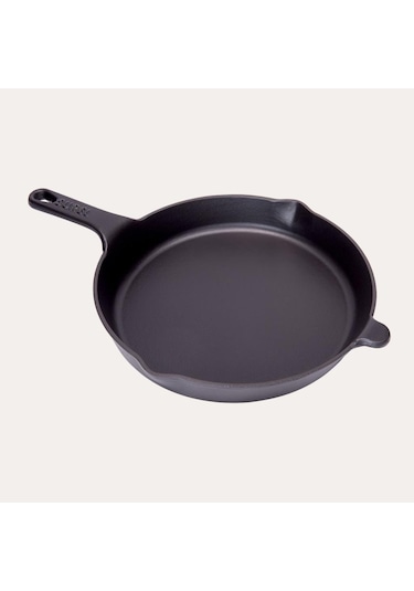 Sürel Döküm 27 Cm Yuvarlak Düz Tava Mat Siyah Siyah