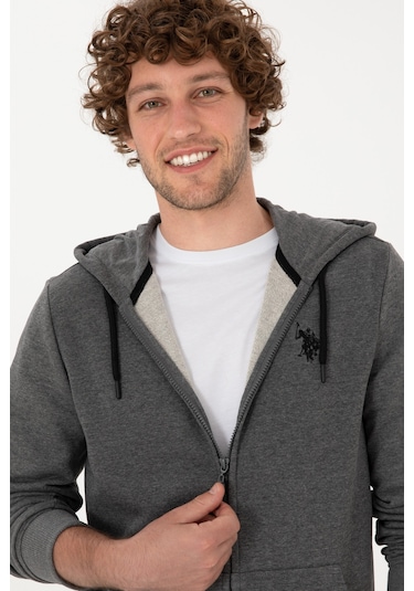 U.s. Polo Assn. Erkek Antrasit Melanj Hırka Örme 50313748-vr081 Antrasit Melanj