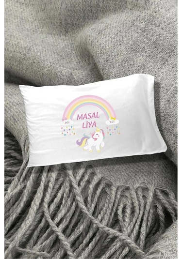 Unicorn Gökkuşağı Pamuklu 30x45 cm Yastık Kılıfı