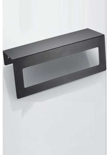 Tasagram Metal Mutfak - Banyo Raflı Havlu Askısı 30 CM Siyah