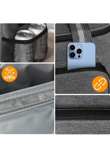 Jzcat- Pp Çanta 15 L, Soğutucu Çanta, Küçük, Katlanabilir, Yemek Siyah