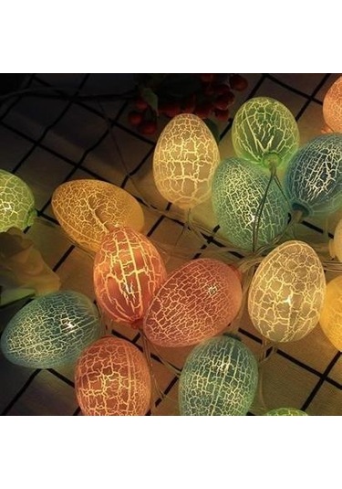 10lu Renkli Yumurta Şeklinde Dekoratif Dolama Led Aydınlatma - Ad89yt0072yu Renkli
