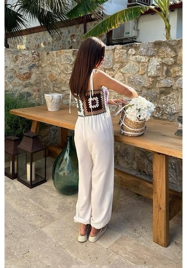 Jasmin Süzüneli Keten Tulum 1280-08 Ekru