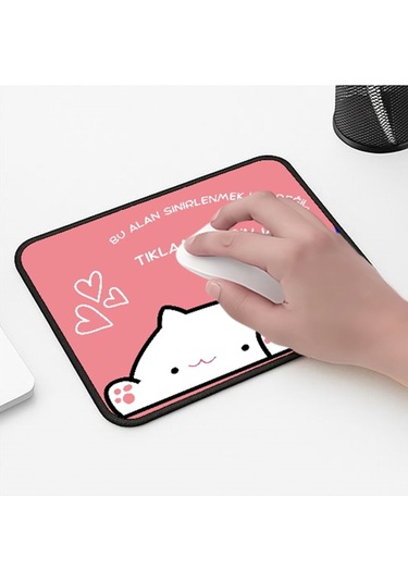 Sinirlenme Kedi Tasarımlı 33x28 Cm Mousepad Kaymaz Taban Rahat Konforlu Mouse Pad