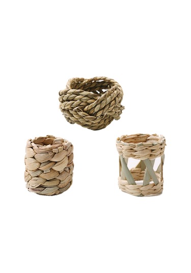 Homyl 6x El Yapımı Peçete Halkaları Peçetelik 5.4x5cm Haki