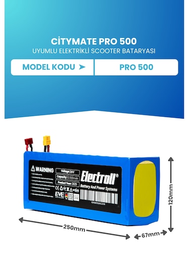 Citymate Pro 500 Batarya 36v 12.500mah