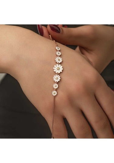 Casera's Gümüş Rose Sıralı Papatya Kadın Bileklik Csr2182884 Gümüş