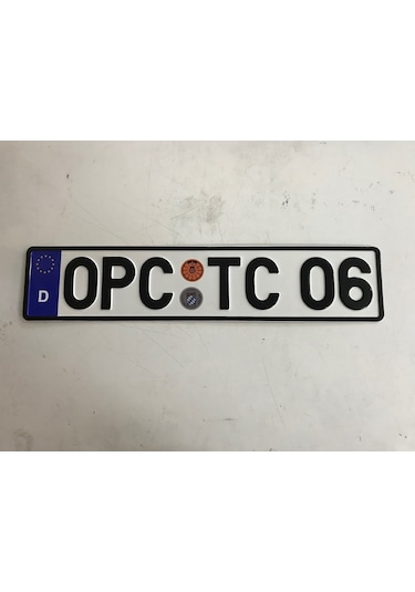 Alman Plaka, Dekor Plaka, Sarı Plaka, Süs Plakası, Yabancı Plaka