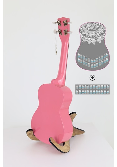 beyaz renk mandala ukulele akor cetveli tablosu stickeri etiketi